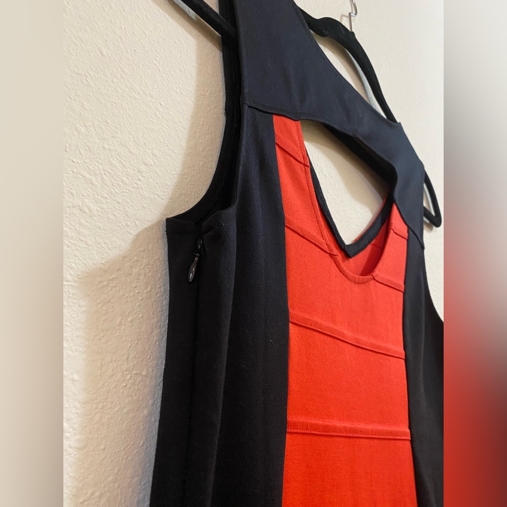 Guess. Black And Red Color Block Bodycon Dress. S… - image 4
